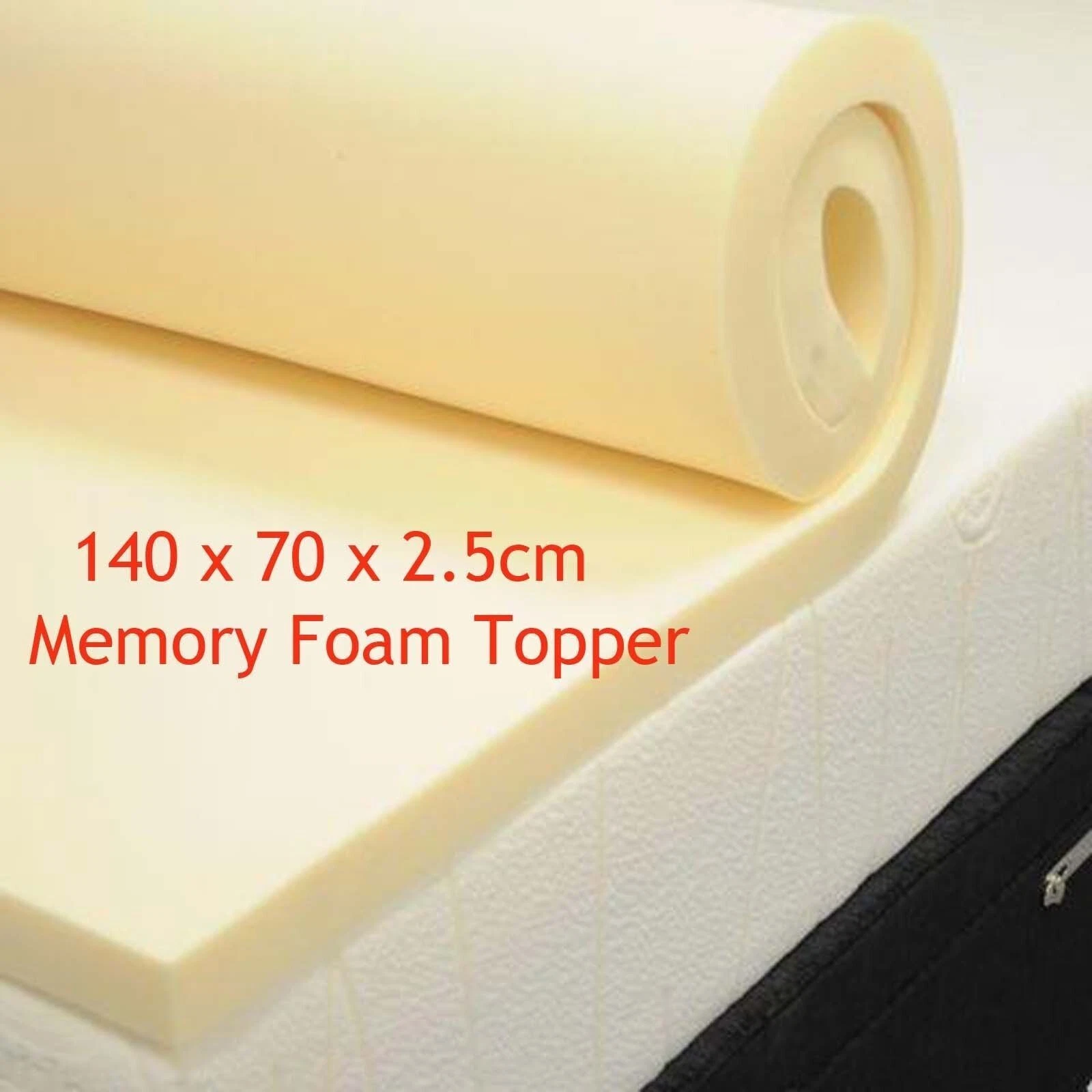 Memory Foam Orthopaedic Mattress Topper for Junior / Kids Cot Beds 140x70x2.5 cm