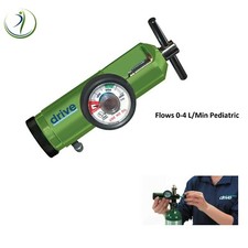 Drive Medical Oxygen Tank Regulator Model 18300GN 0-4 LPM Barb Outlet Pediatric