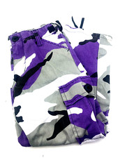 Girls Jeans Pants Size XS Camo Pockets Adjustable Waist Children Kids Purple