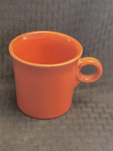 Vintage Fiesta Coffee Mug Persimmon Ring Handle Homer Laughlin HLC Fiesta