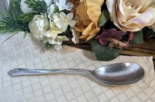Sterling Silver "Castle Rose" Royal Crest #1942 -Solid Smooth Casserole spoon -1