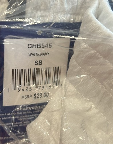 (2 Pairs Lot) Champion Boys’ Taped Mesh Athletic Shorts White Navy Blue Sz Small - Picture 3 of 4