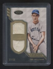 2018 TOPPS TIER ONE  TED WILLIAMS DUAL GAME JERSEY PATCH W/STITCHES #ED 17/25