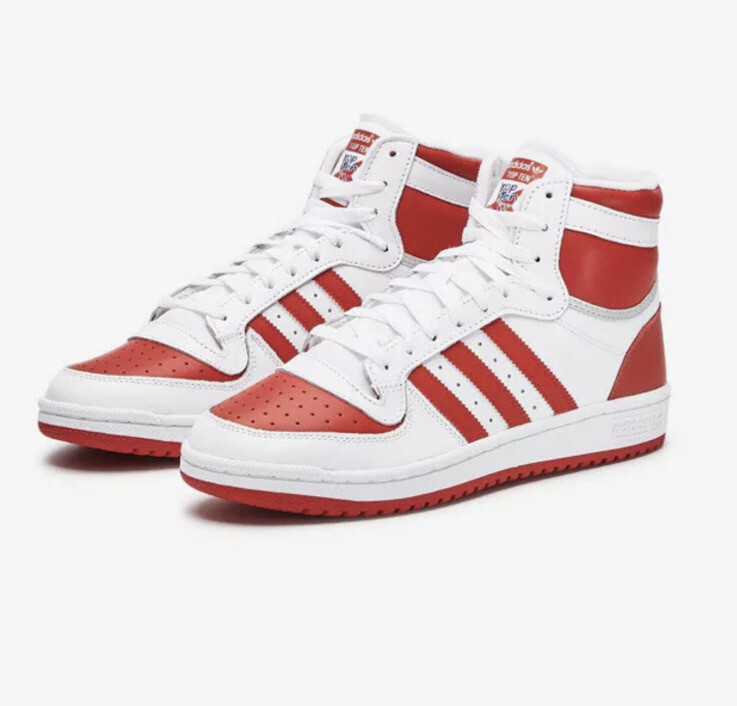 Adidas Top Ten Mens FV4925 White Scarlet Red Leather
