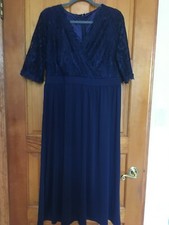 NWOT Yming Cocktail Maxi Dress short sleeve Blue  xl