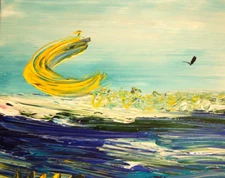 SEASCAPE  Modern Abstract   Original Oil Painting  IMPRESSIONIST ARTIST qwdq