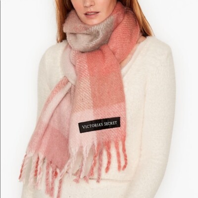 VICTORIA'S SECRET Plush Scarf Blush Gray NWT | eBay
