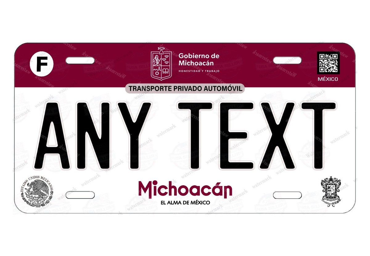 Michoacán Mexico License Personalize Plate Fit Auto Car Bike ATV
