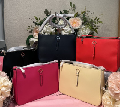 KATE SPADE Leather ADEL Crossbody Bag~Black, Blue, Yellow, Magenta, or Geranium