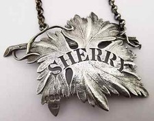 Fine Georgian Solid Silver Sherry Wine Label - Charles Rawlings - London 1825