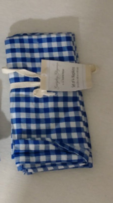 Everyday Elegance Kitchen Napkins Set Of 4 Gingham Royal Blue 19'' x 19'' 