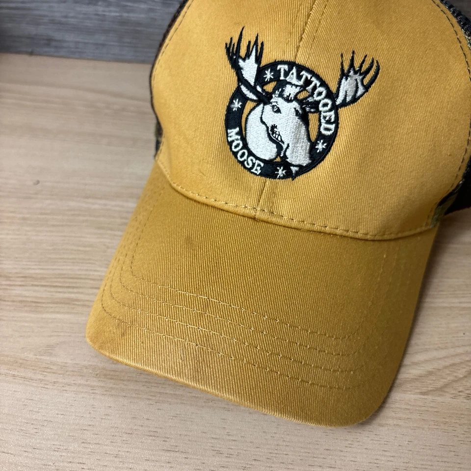 Татуированный лось шляпа крышка ремень назад черный желтый один размер регулируемый - Изображение 4 из 4