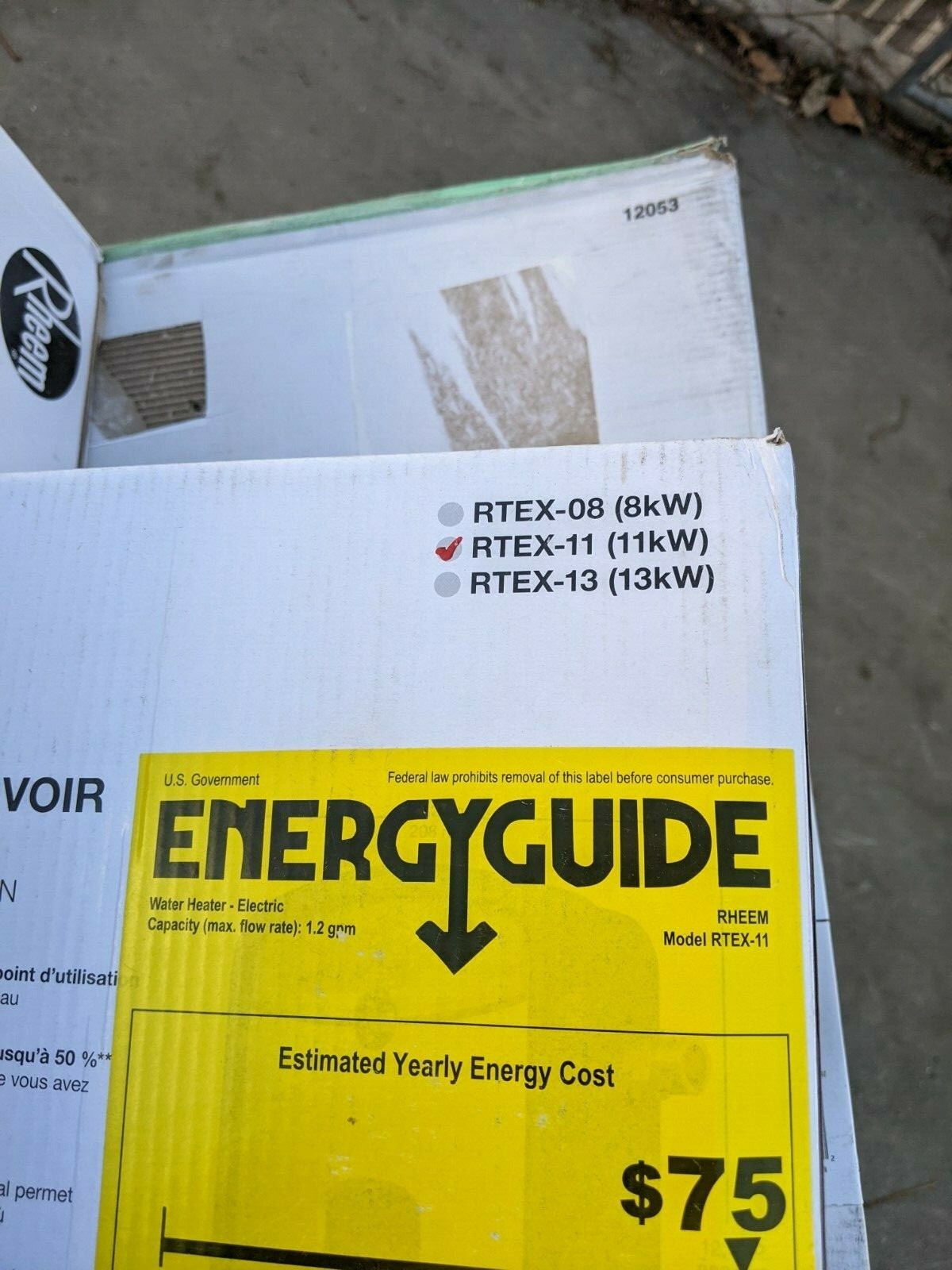 Rheem Rtex-11 208/240Vac, Both Electric Tankless Water Heater, General  Purpose, 691059977209 | eBay