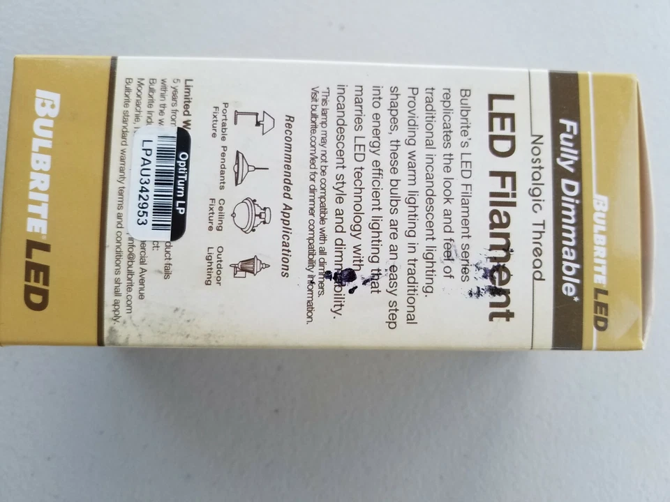 Pottery Barn LED Teardrop Filament 40W Equivalent Light Bulsb #1 - Image 2 of 3