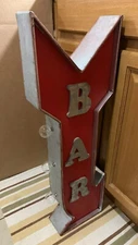 Bar Light Sign Arrow Arcade Game Metal Vintage Style Pinball Bar Pub Gas Oil