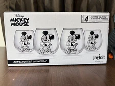 Joy Jolt X Disney MICKEY MOUSE CONSTRUCTIVE Stemless Glasses Set Of 4
