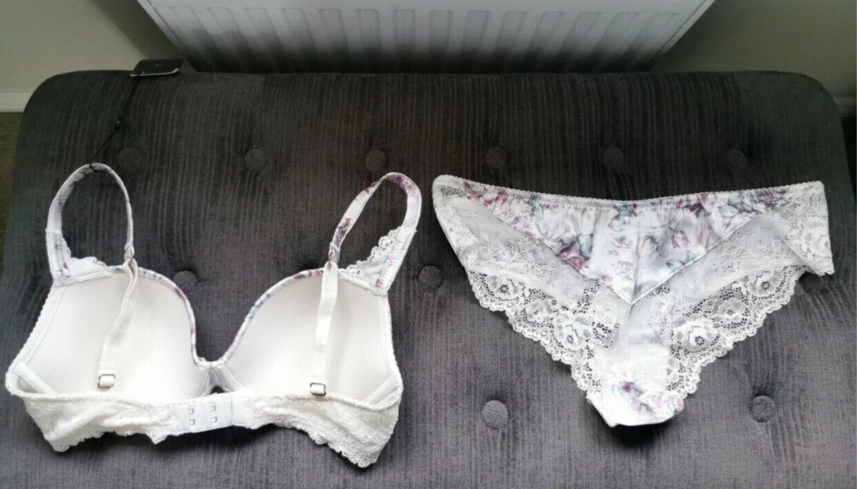Rare 2014 Rosie for Autograph Floral Bra Size 30D & Brazilians Size 8 image 6