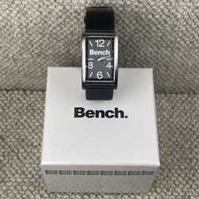 Bench Quartz Watch BC0398SET Black Metal Rectangular Boxed Stainless Steel 