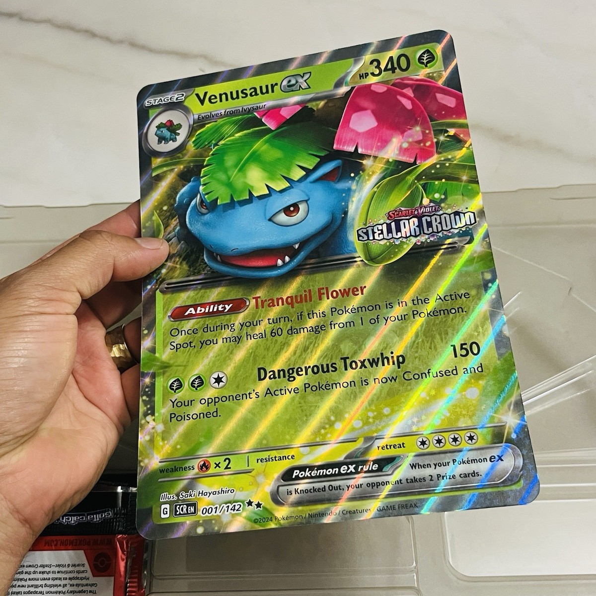 Venusaur Ex Stellar Crown Stamp Jumbo 001/142 Pokemon Gamestop TCG