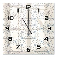 Glasuhr Wanduhr Aus Glas Geometrischer Hintergrund Schwarze Zeiger 60X60 Cm