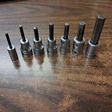 Qty 7 Snap On Hex Allen Bit Sockets 38 Drive 18 To 38 Qty 7 Snap On Hex Allen Bit Sockets 38 Drive 18 To 38