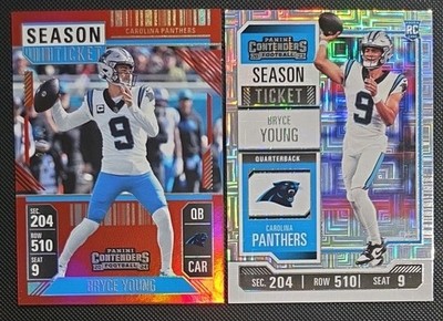 BRYCE YOUNG 2024 CONTENDERS SEASON TICKET RED ZONE FOTL PANTHERS /49