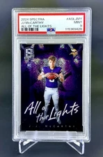 2024 Panini Spectra JJ McCarthy All of the Lights SSP RC Minnesota Vikings PSA 9