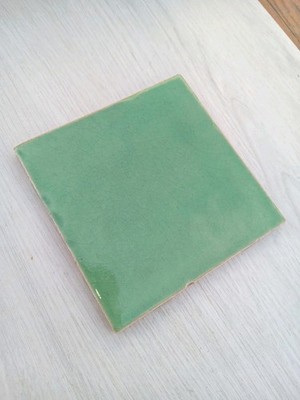 24 Tiles (3 ft²) -Ivy Green 4x4 Glazed Ceramic Subway Tile. Vintage Handcrafted 