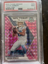 2020 Panini Mosaic - NFL Debut Justin Herbert #263 Camo Pink Mosaic Prizm (RC)