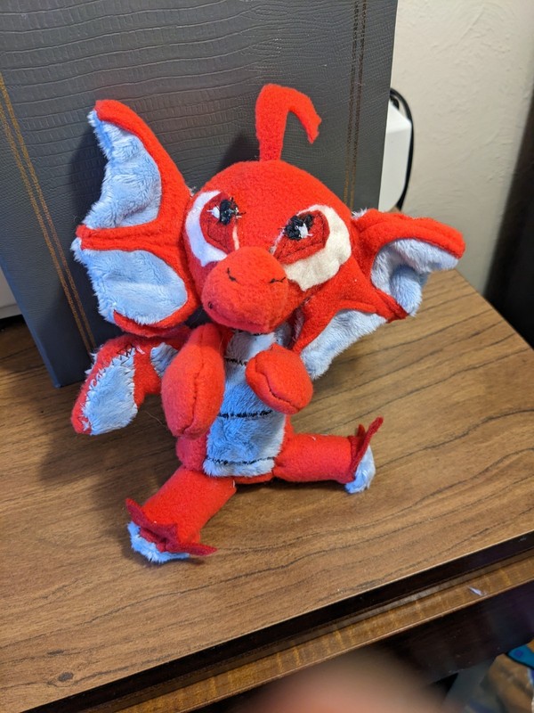 Handmade Neopets Red Draik Baby Dragon Plush