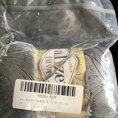 Alize Diva Gray Yarn Skein Acrylic/Microfiber 2 Fine/Sport Crochet