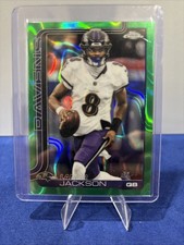 Topps 2025 Chrome Lamar Jackson Green Parallel #24 /99 Baltimore Ravens