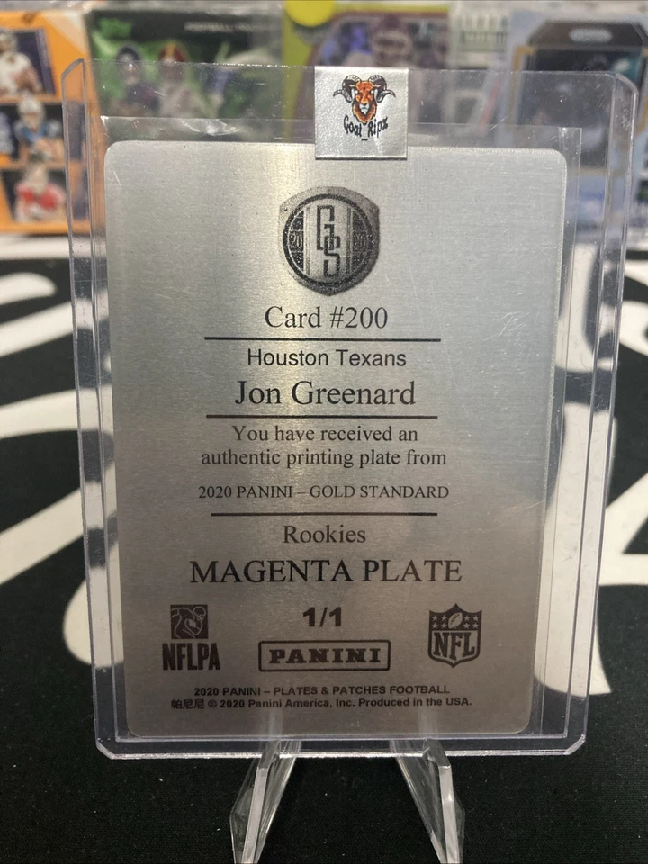 2020 Panini Gold Standard - Rookies Jon Greenard #200 1/1 Magenta Plate - Image 2 of 2