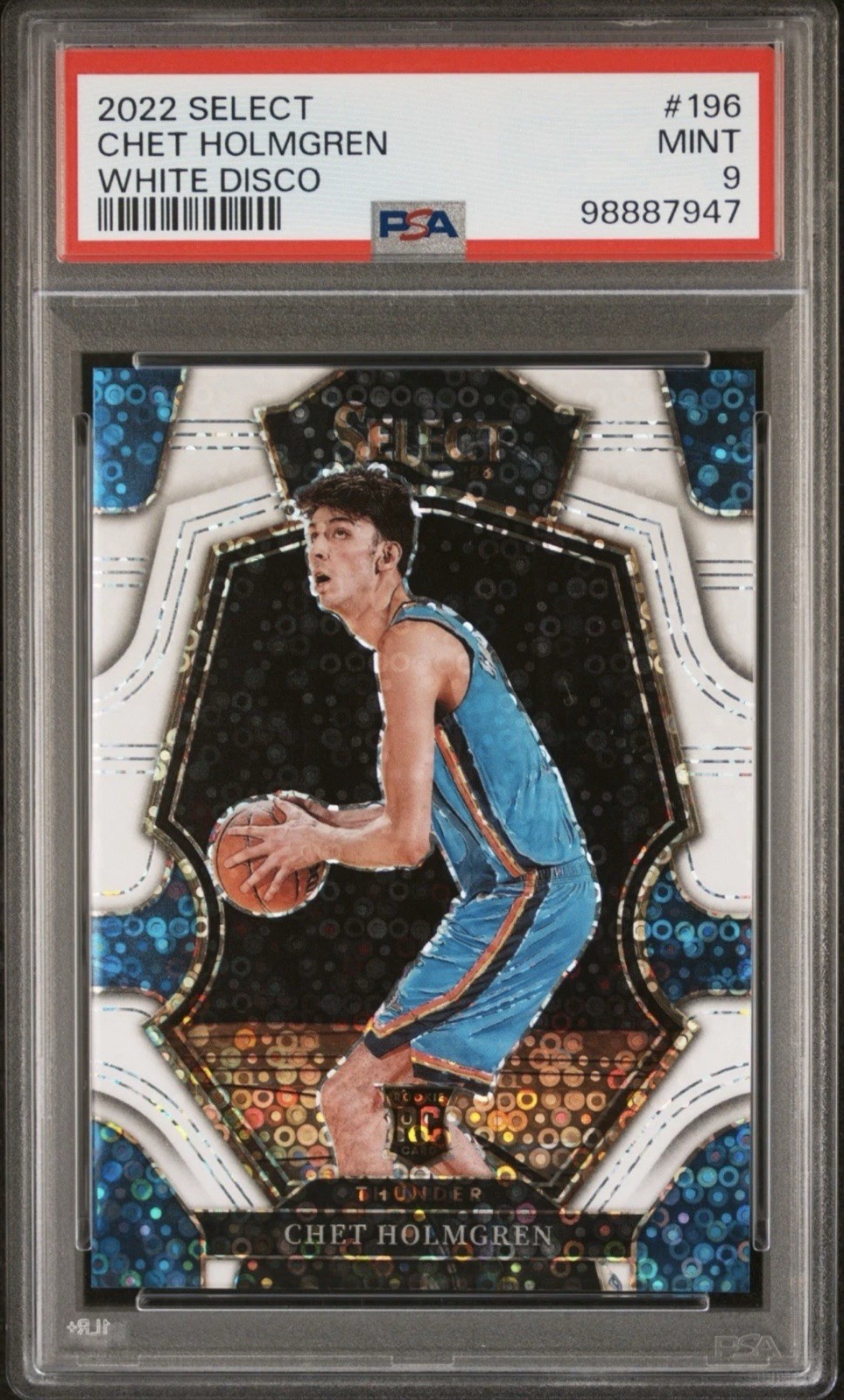 Chet Holmgren RC 2022 Panini Select White Disco /75 #196 PSA 9