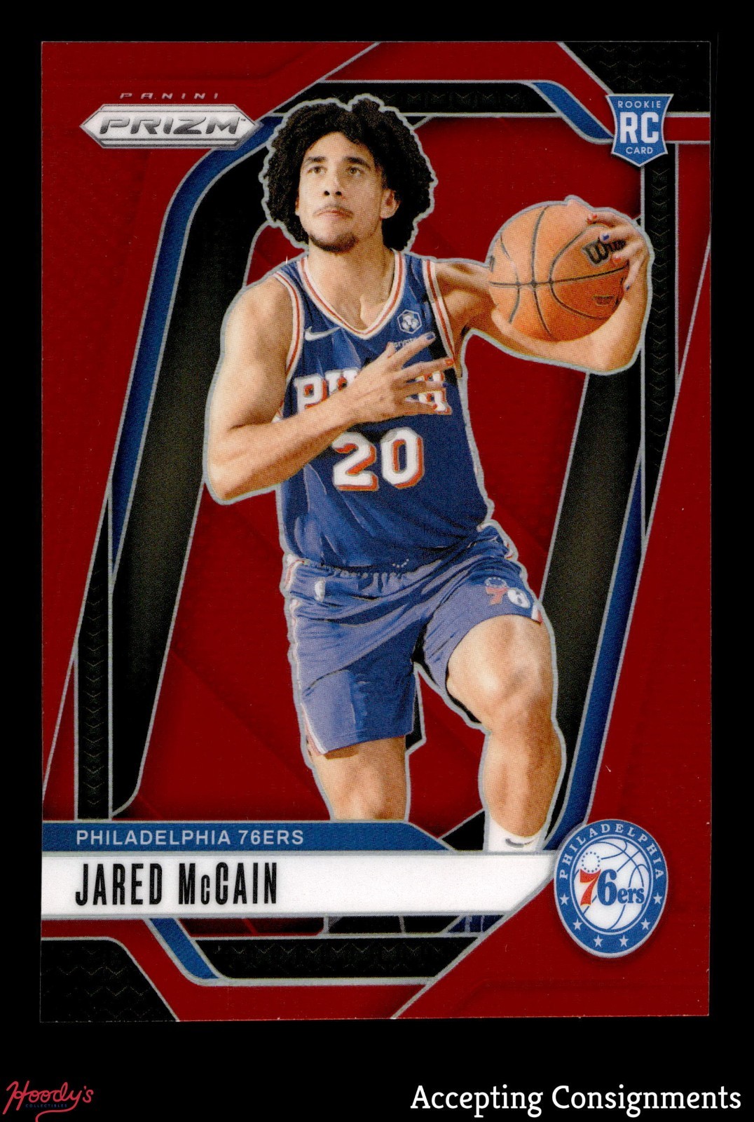 2024-25 Panini Prizm Prizms Red #222 Jared McCain RC ROOKIE 76ERS 213/299