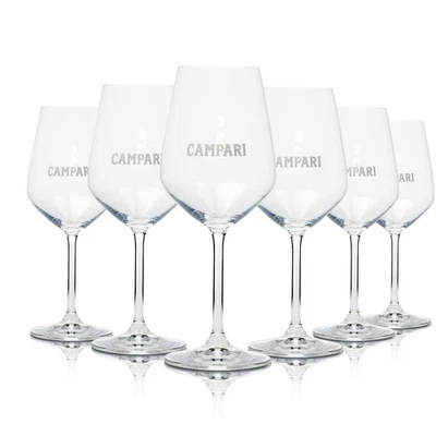 6x Campari Glas 0,48l Stielgläser Amalfi-Edition Aperitif Cocktails Longdrinks