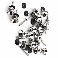 2/4/8/16 Pieces Guitar Bass Chrome Metal End Pin Strap Buttons Cushion Screws A