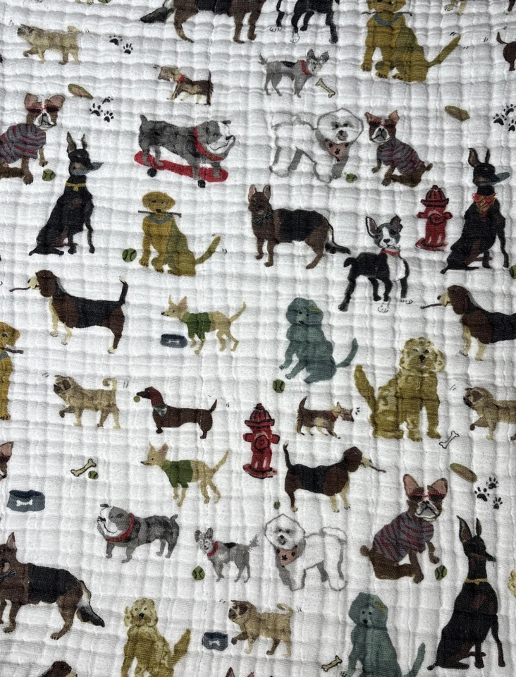 Edredón de muselina Little Unicorn perros cachorros cachorro reversible gris multicapa Lovey Foto 4 de 4