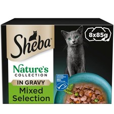 96 x 85g Sheba Natures Collection Adult Wet Cat Food Trays Mixed in Gravy 6.12 per kilo