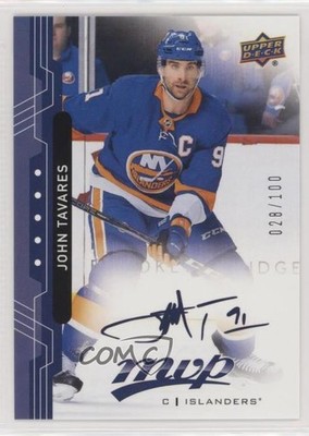 2018-19 Upper Deck MVP Pack Wars Blue Script 28/100 John Tavares #1 4ty