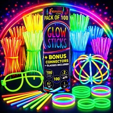 Glow Sticks Bulk Party Pack Glow Sticks with Connectors Glasses