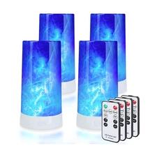 4X LED Flame Effect Light , USB Rechargeable 4 Modes Flickering Fla... Fast Ship