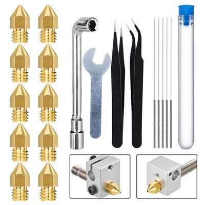 1 Set Kit 0.4mm 3D Printer Extruder Nozzle Cleaning Tool For CR-10/Ender 2 3