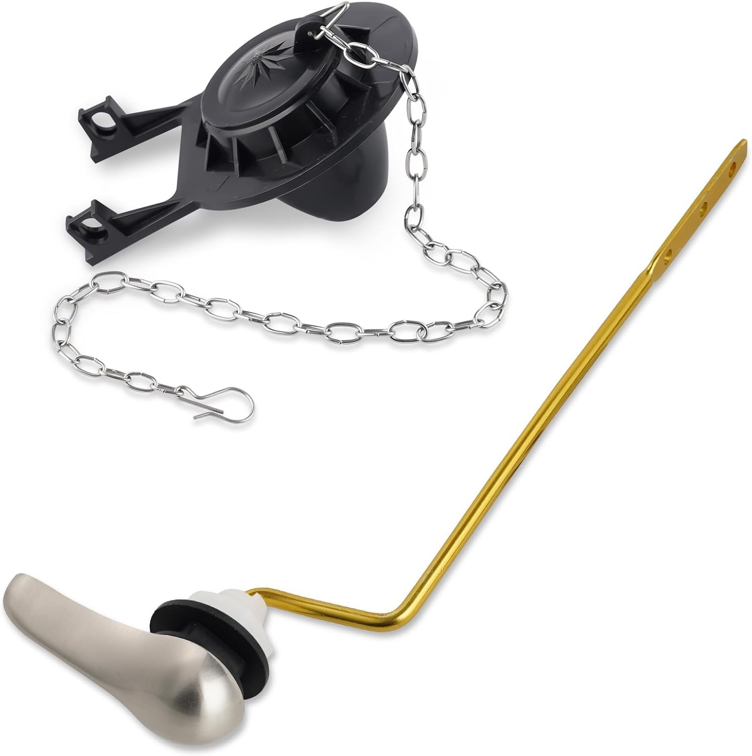 Universal Toilet Handle Replacement Kit Side Mount with 2-Inch Rubber Toilet Fla