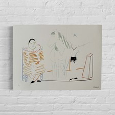 Nummerierte Edition Pablo Picasso, "Clown und Pferd" 1954 Kunstdruck