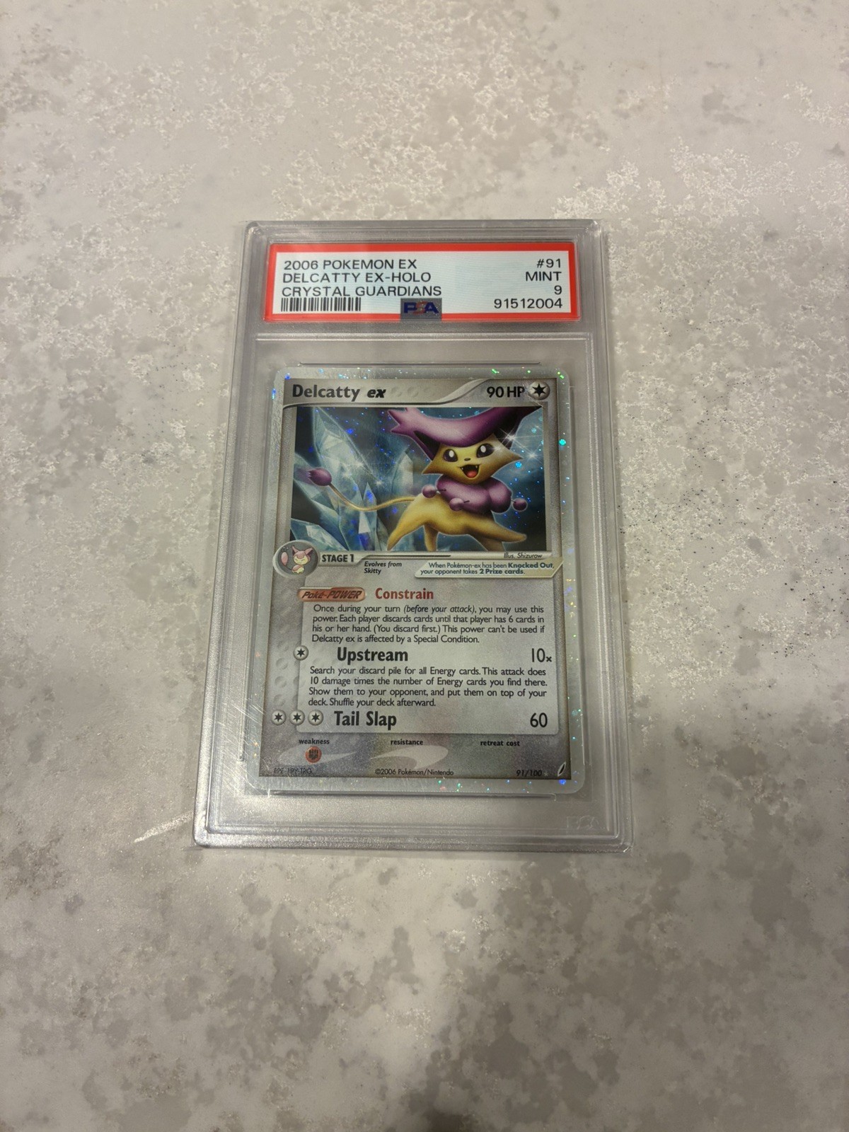 2006 POKEMON EX CRYSTAL GUARDIANS #91 DELCATTY EX-HOLO PSA 9