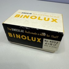 Binolux No 4002 6x15 IF Binoculars Vintage In Box Complete Optics Leather Case