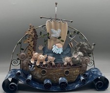 3D Noah s Ark Painted Tin 12 x 10 x 2.5 Wall/Free Standing,Great 4 Nursery EC