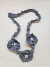 Handmade Designer's Women's Fabric Bead Necklace - One-of-a-Kind Artistic Piece