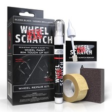 Gloss Black Touch Up Paint for Cars - DIY Alloy Wheel Repair Kit, Curb Rash...